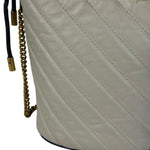Gucci GG Ivory Leather Marmont Chain Bucket Bag