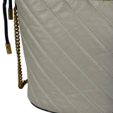 Gucci GG Ivory Leather Marmont Chain Bucket Bag