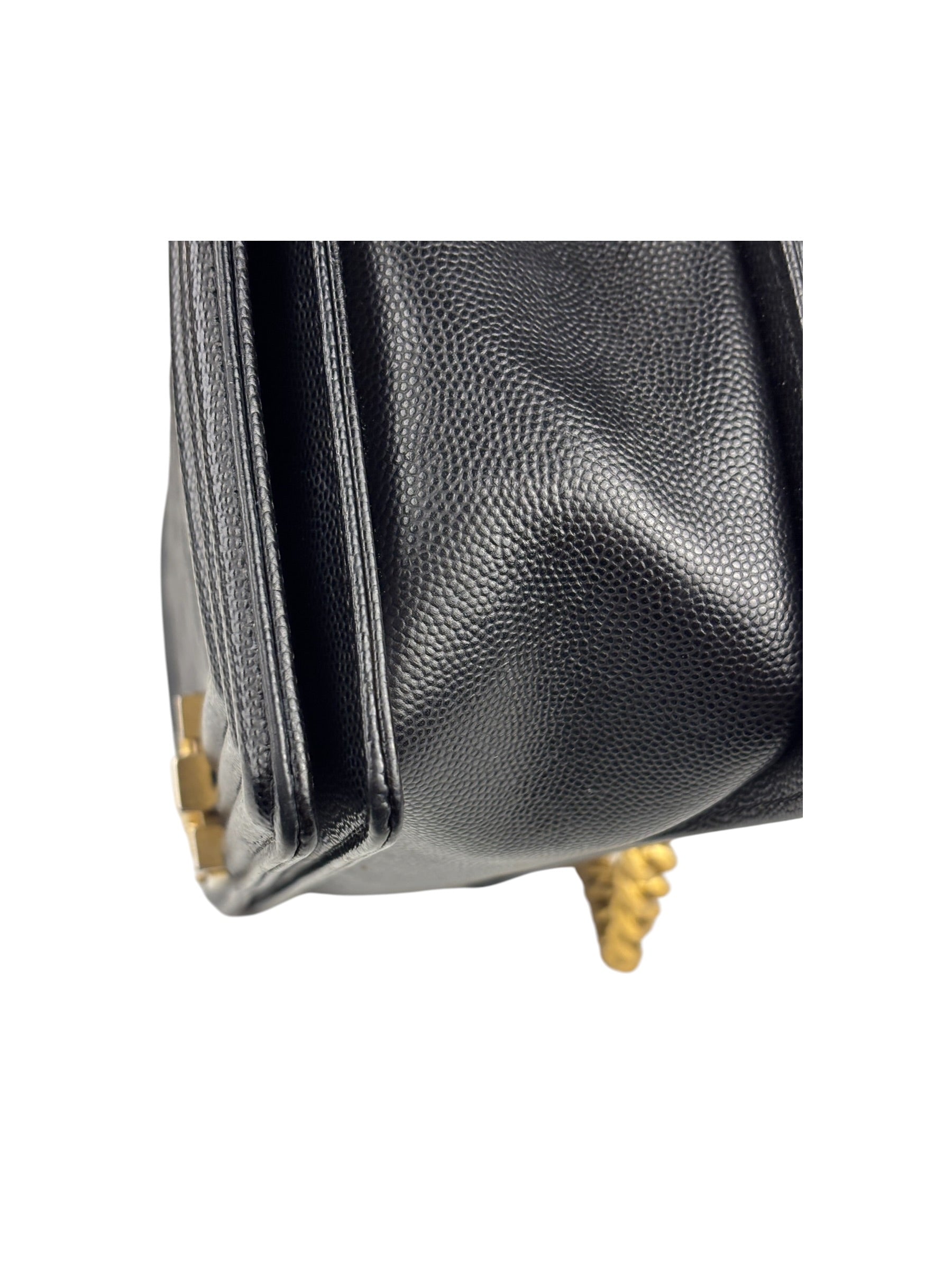 Chanel Black Caviar Leather Boy Bag