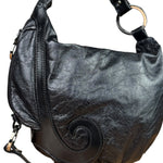 Fendi Vintage Black Leather Oyster Hobo Bag