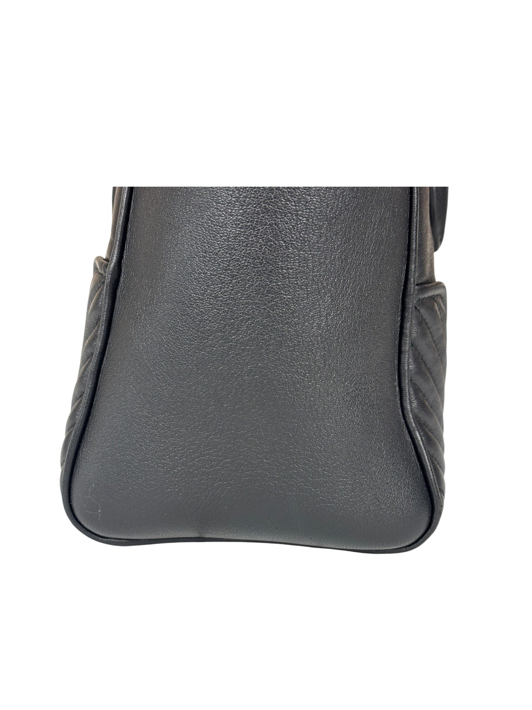 Miu Miu Black Leather Nappa Biker Tote Bag