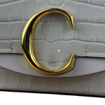 Chloé Mini Grey Croc Embossed C 2Way Bag