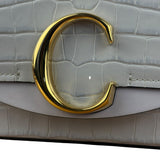 Chloé Mini Grey Croc Embossed C 2Way Bag