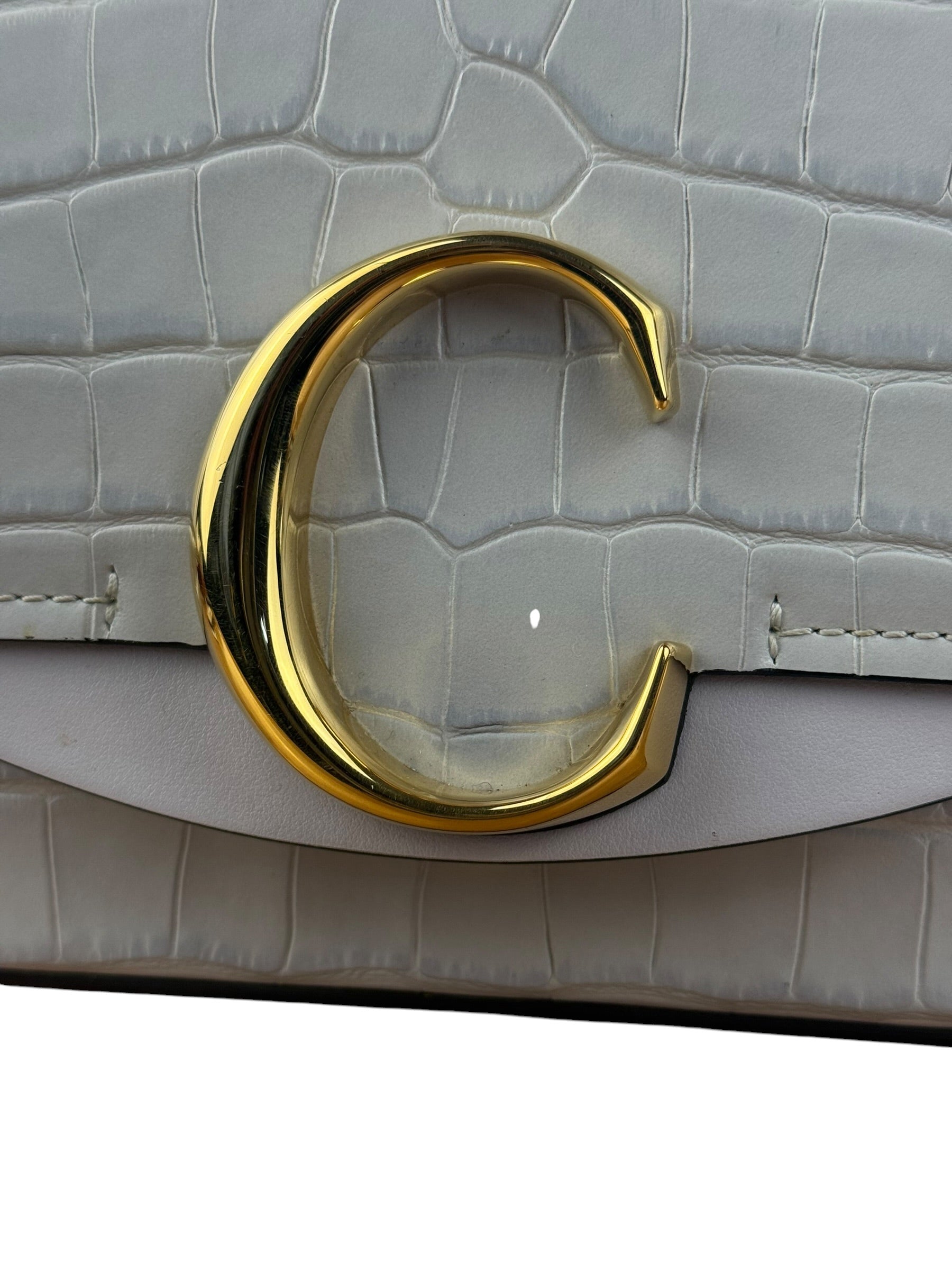 Chloé Mini Grey Croc Embossed C 2Way Bag