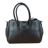 Balenciaga Black Leather Mini Bel Air Carry All Two-Way Bag