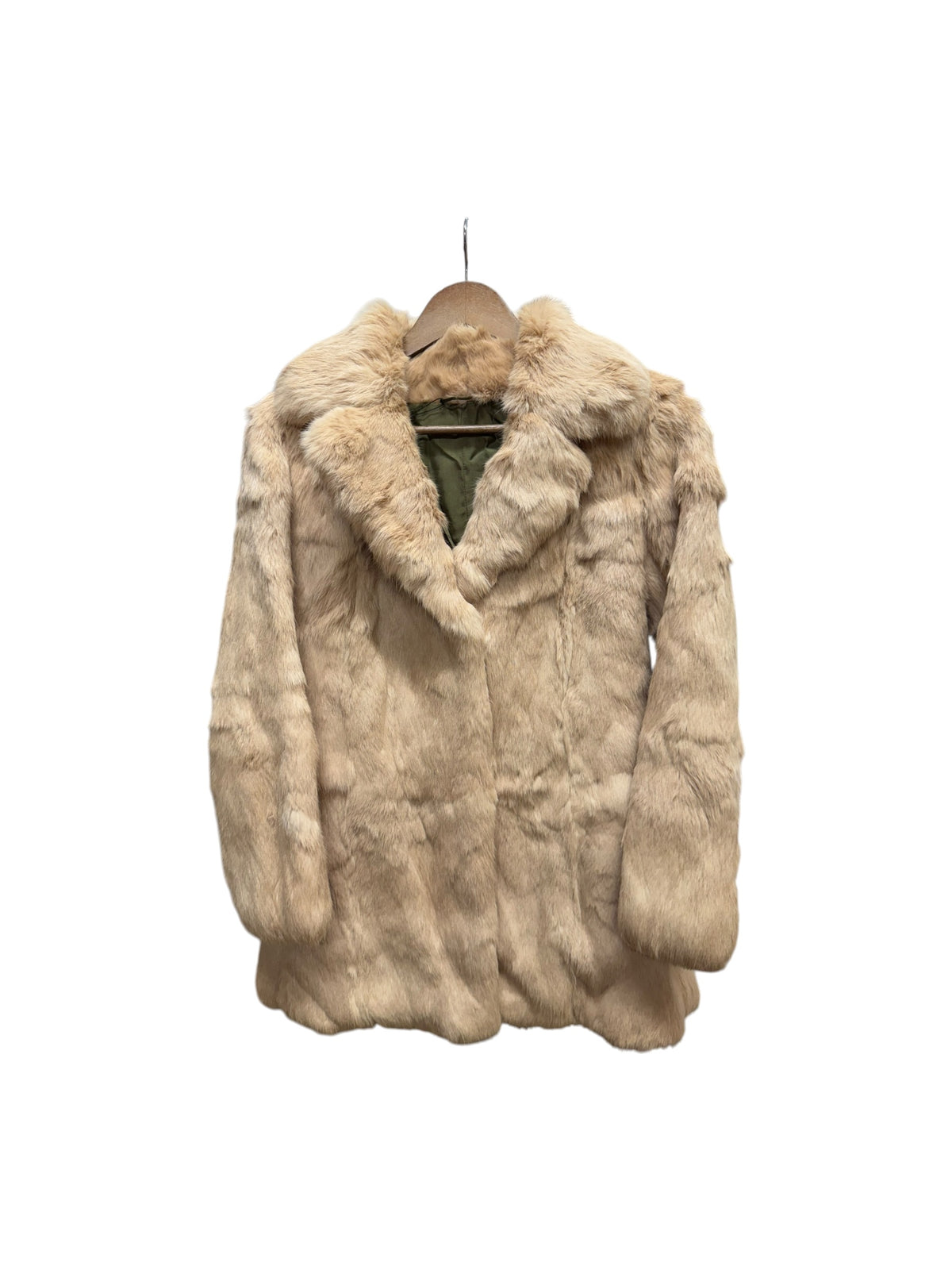 Vintage Light Beige Rabbit Fur Coat