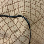 Gucci Beige Leather Trim Diamante Canvas Sukey Tote