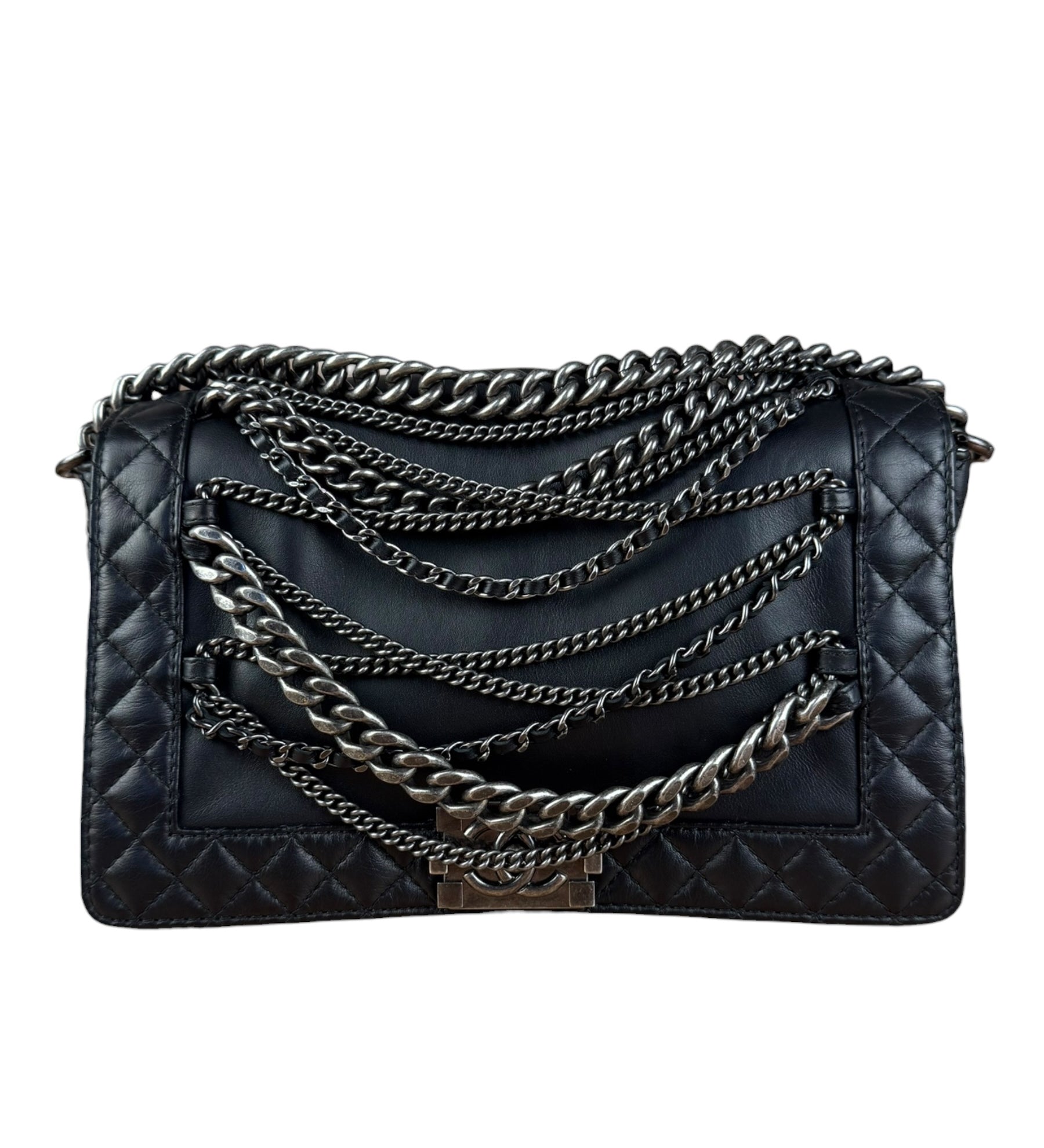 Chanel Black Enchained Boy Bag 2013
