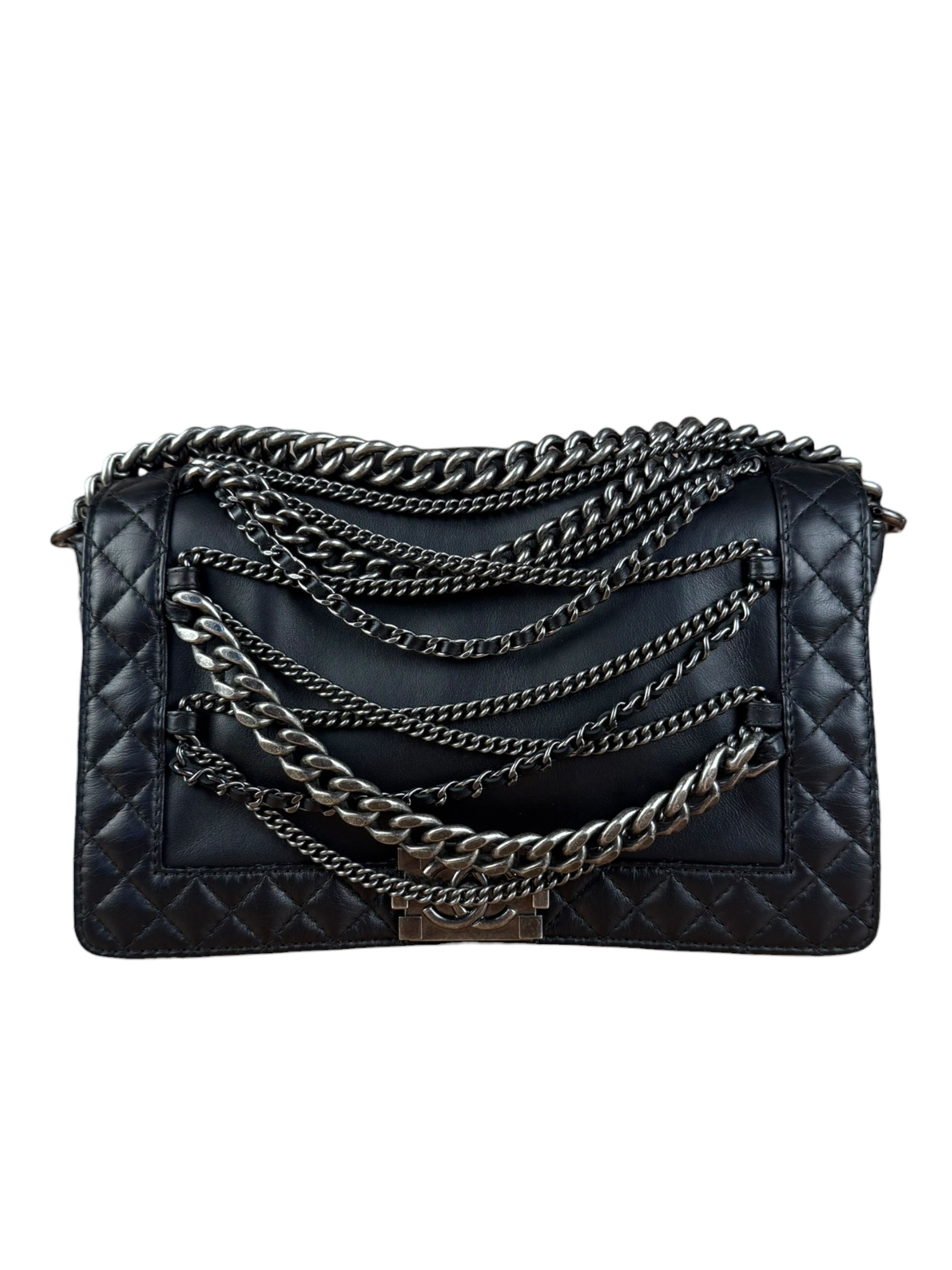 Chanel Black Enchained Boy Bag 2013