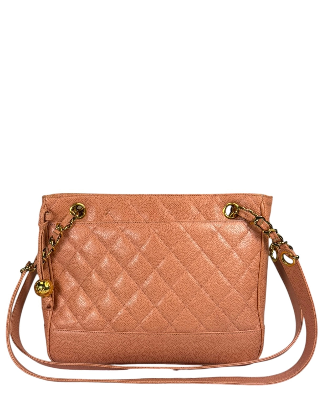 Chanel Pink Caviar Quilted Leather Petit Timeless Tote Early 2000's