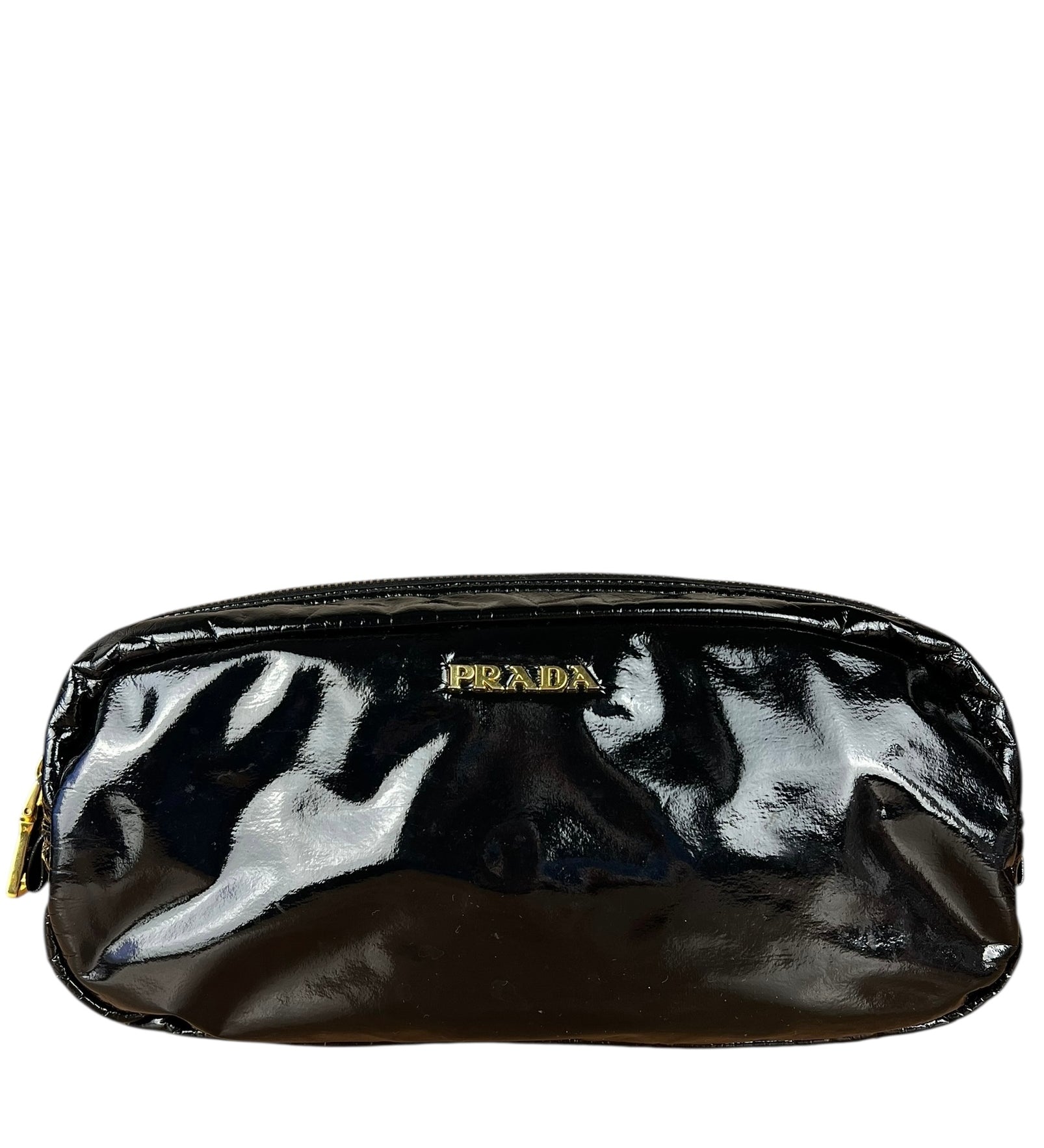 Prada Black Patent Vernice Cosmetic Pouch