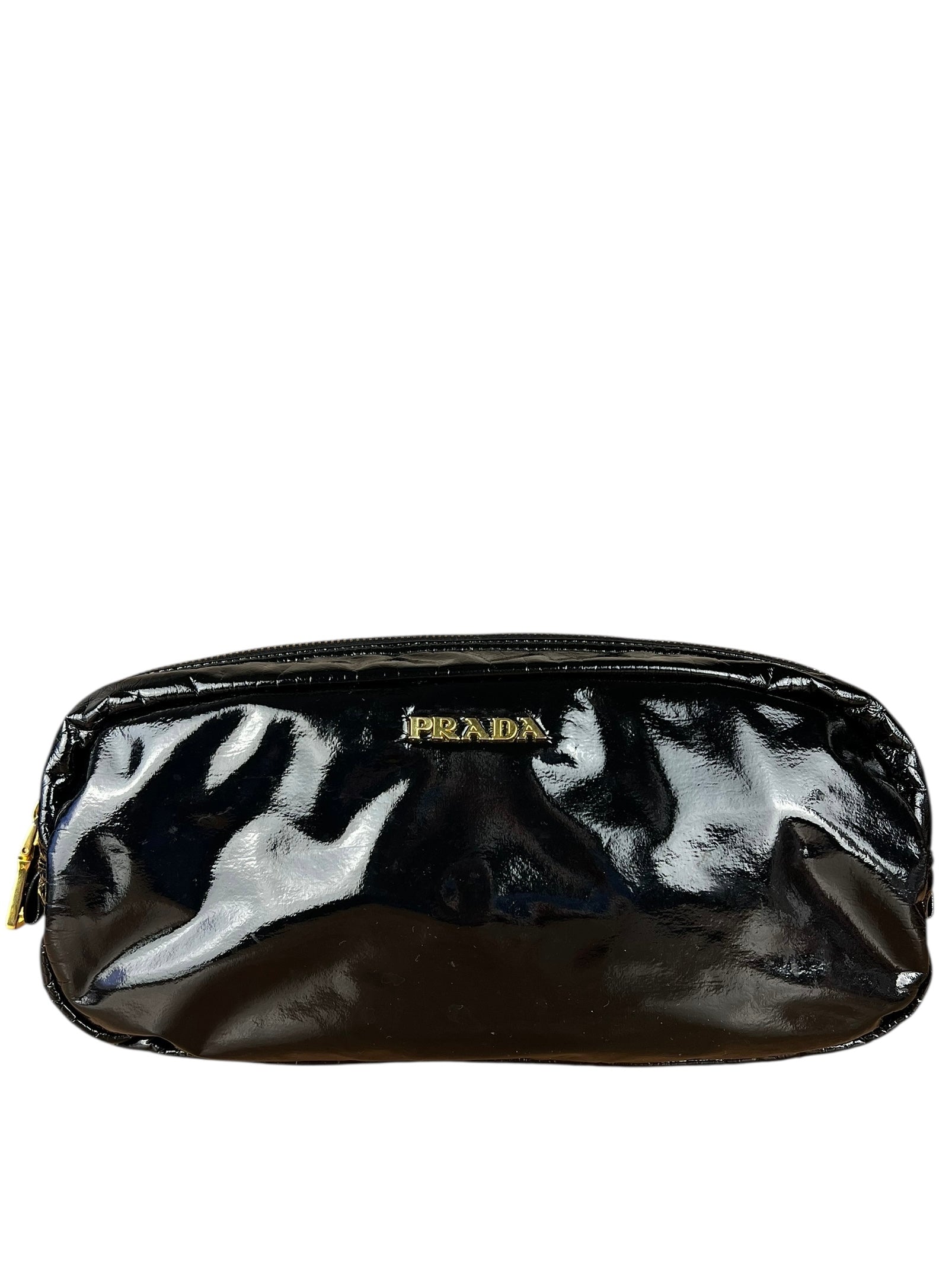 Prada Black Patent Vernice Cosmetic Pouch