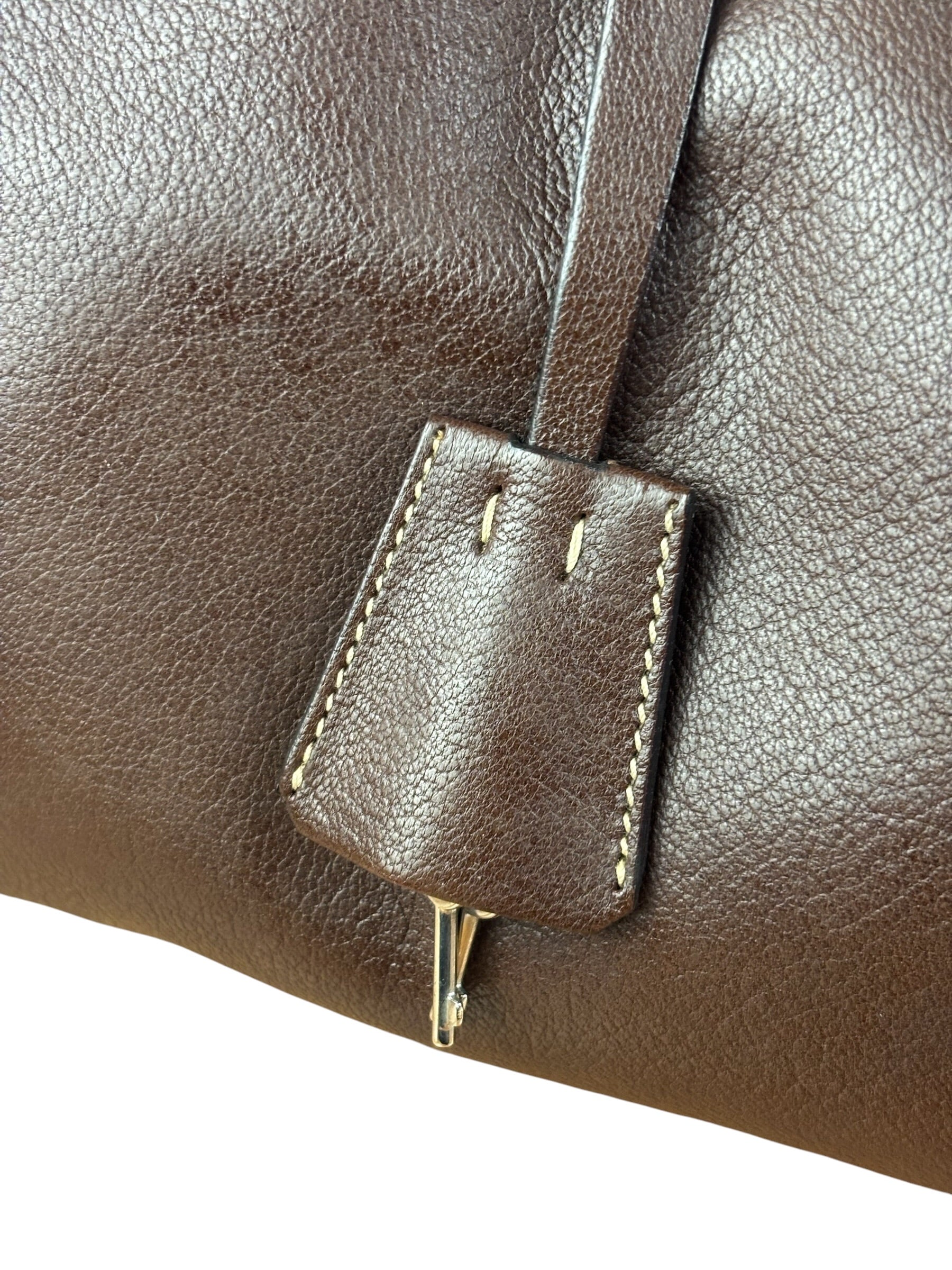 Prada Brown Leather Madras Cerniera Doctor Handbag