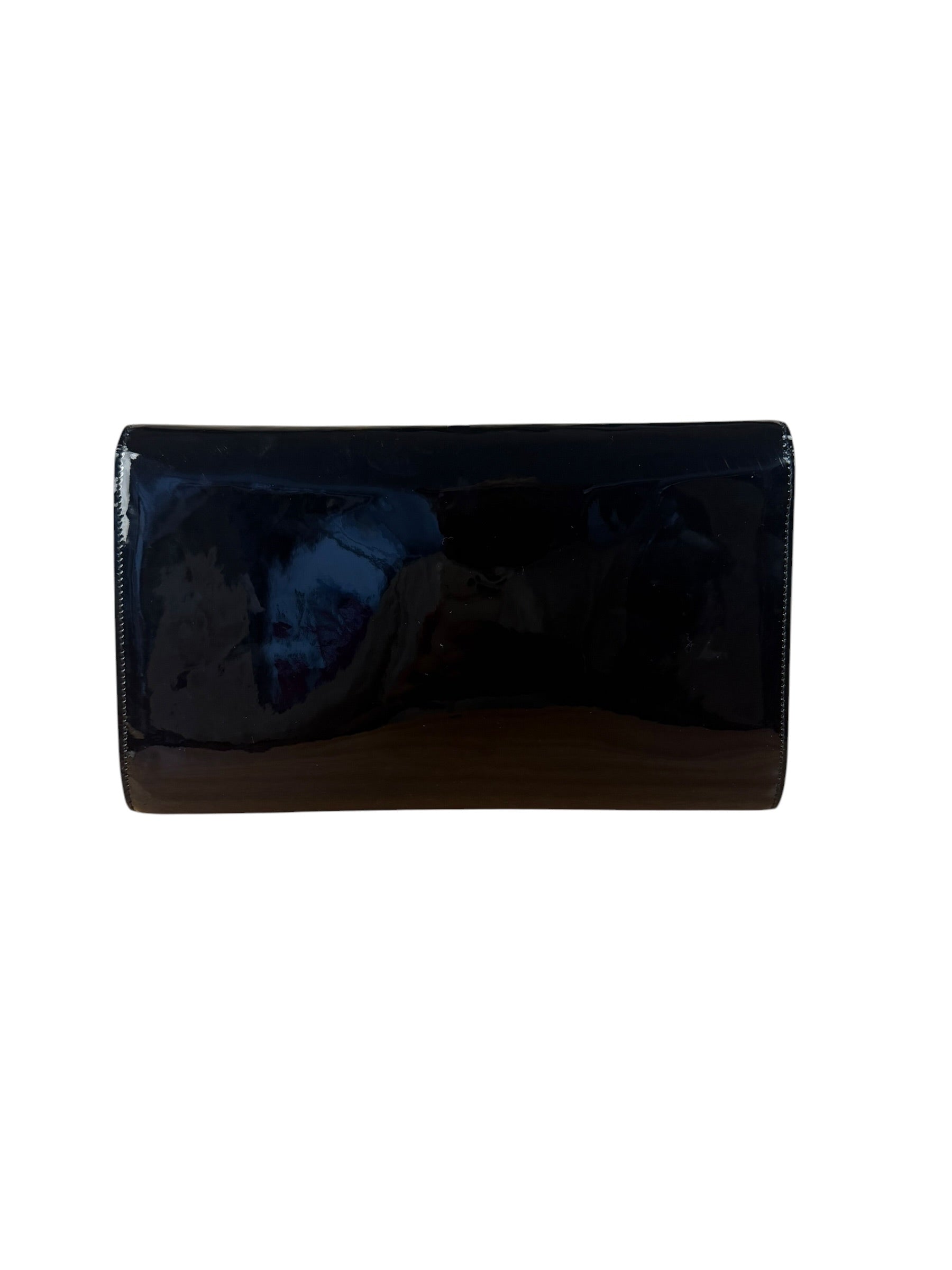 Yves Saint Laurent Black Patent Leather Belle De Jour Clutch