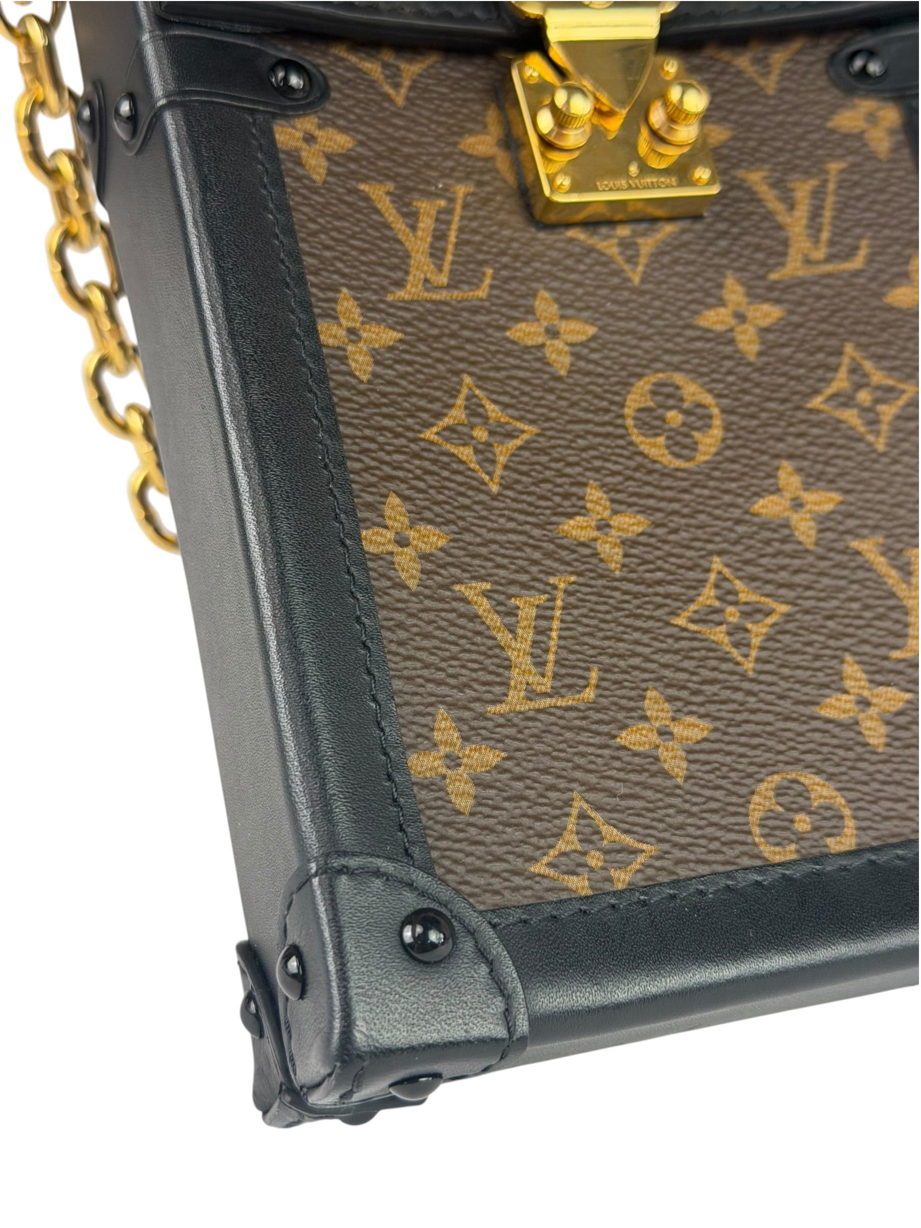 Louis Vuitton Black Monogram Vertical Trunk Pochette