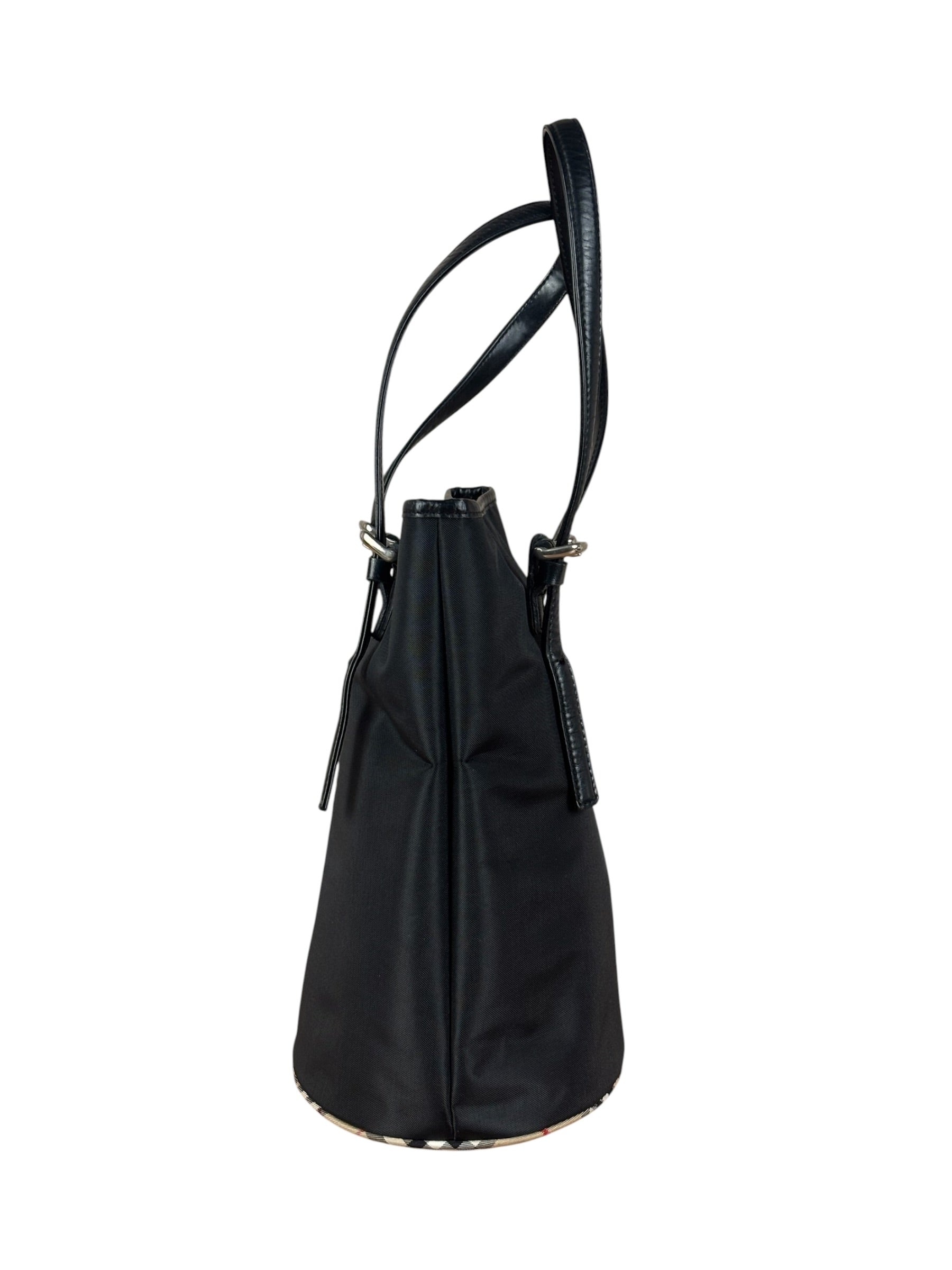 Burberry Vintage Blue Label Nylon Bucket Tote Bag
