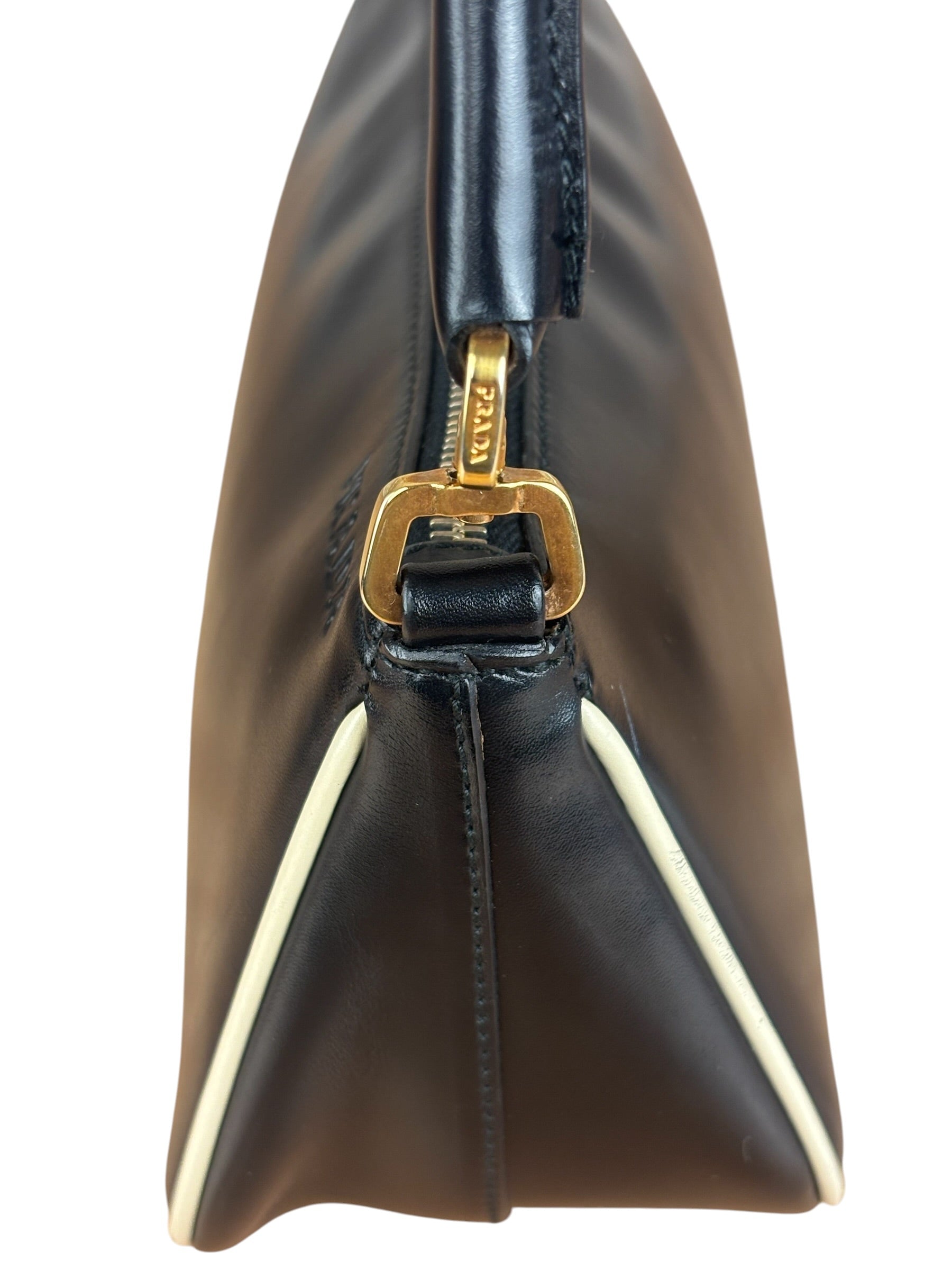 Prada Vintage Black Leather Pochette