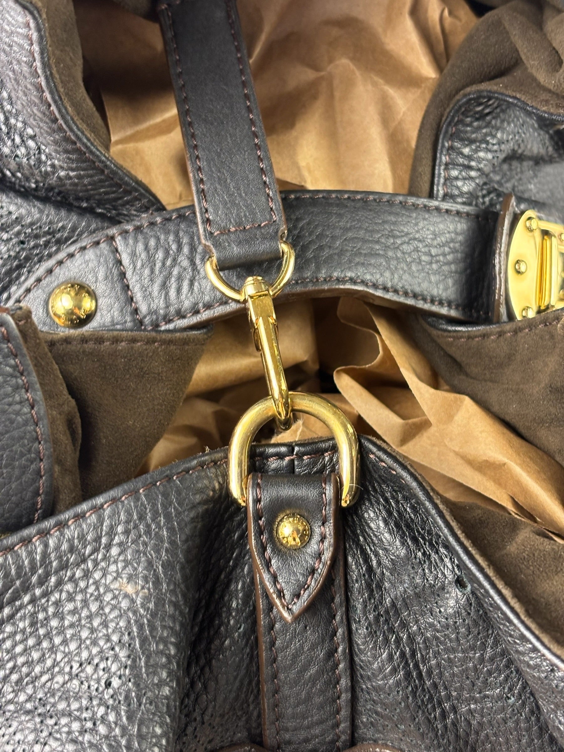 Louis Vuitton Black Calfskin Mahina XL Hobo Bag