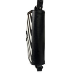 Off-White Black/White Leather Binder Clip Crossbody Bag
