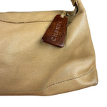 Chanel CC Vintage Beige Leather Caviar Wood Chain Hobo Bag