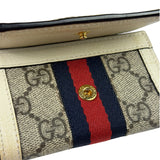 Gucci Beige Leather Trim Ophidia GG Supreme Card Case