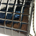 Chanel Black Patent Leather Chocolate Bar Flap Bag 2000