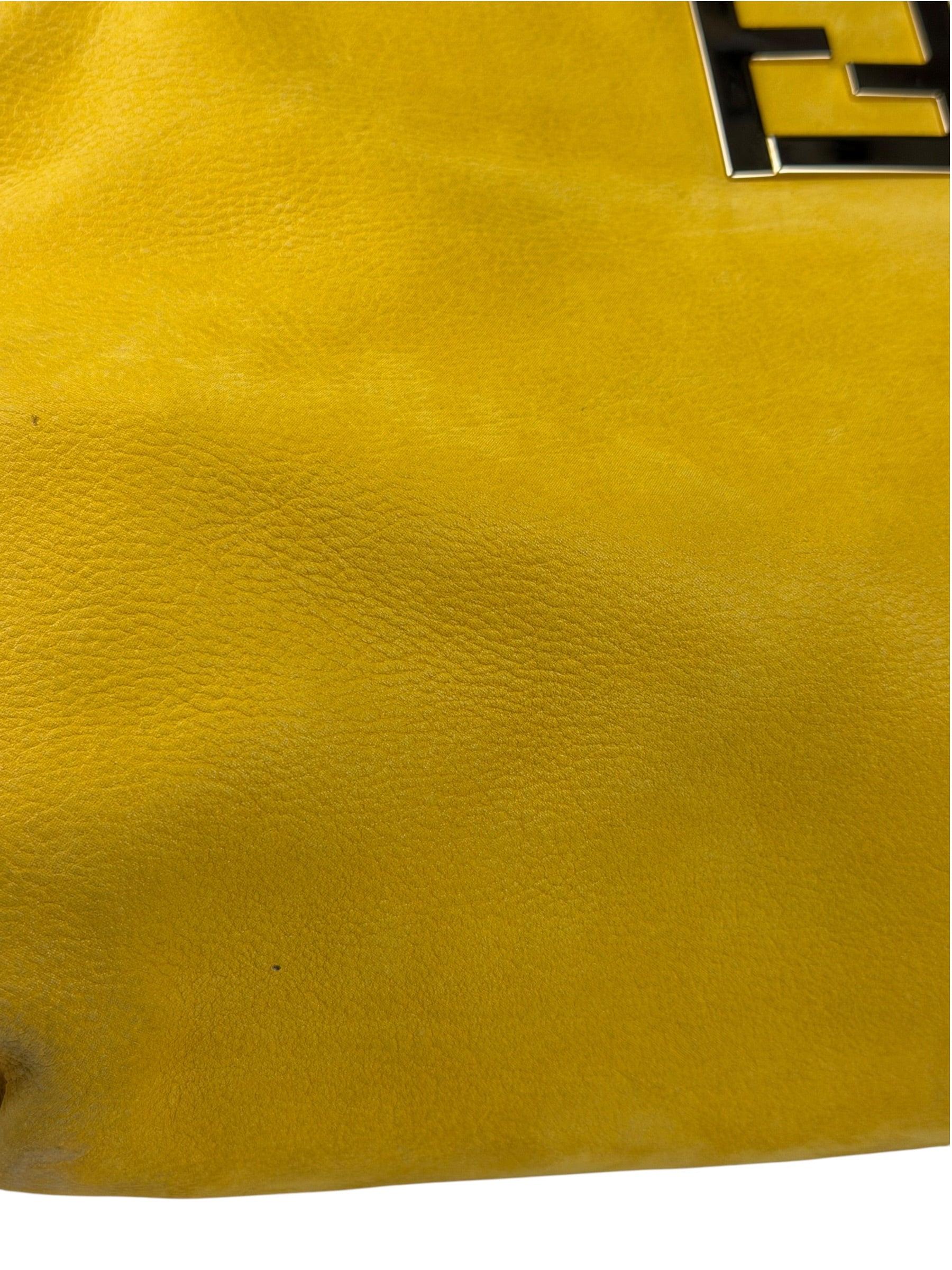 Fendi Yellow Leather Shoulder Bag