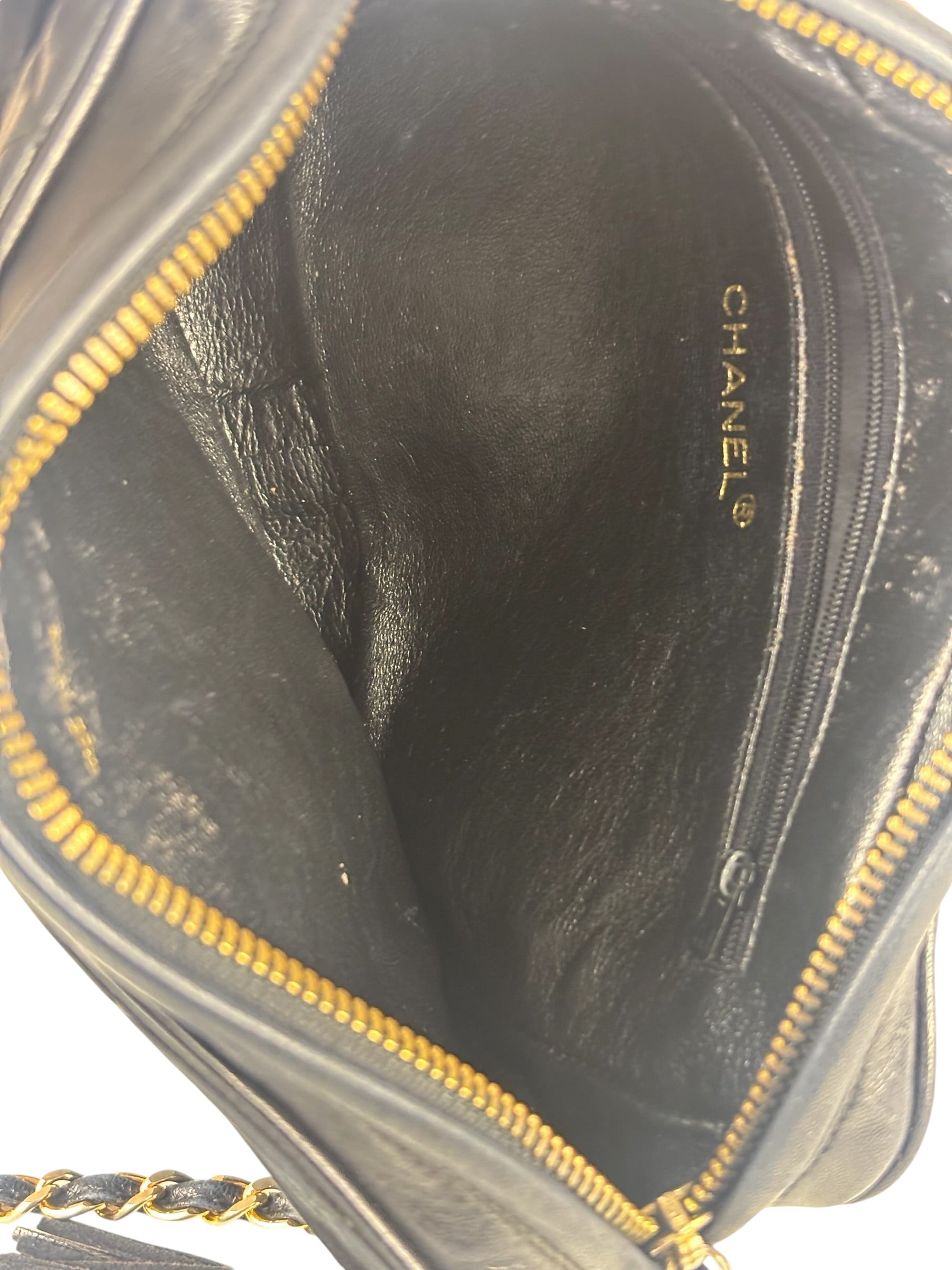 Chanel Black Diamond Stitch Camera Crossbody
