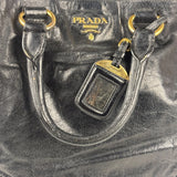 Prada Vintage Black Shine Leather Vitello Daino Tote