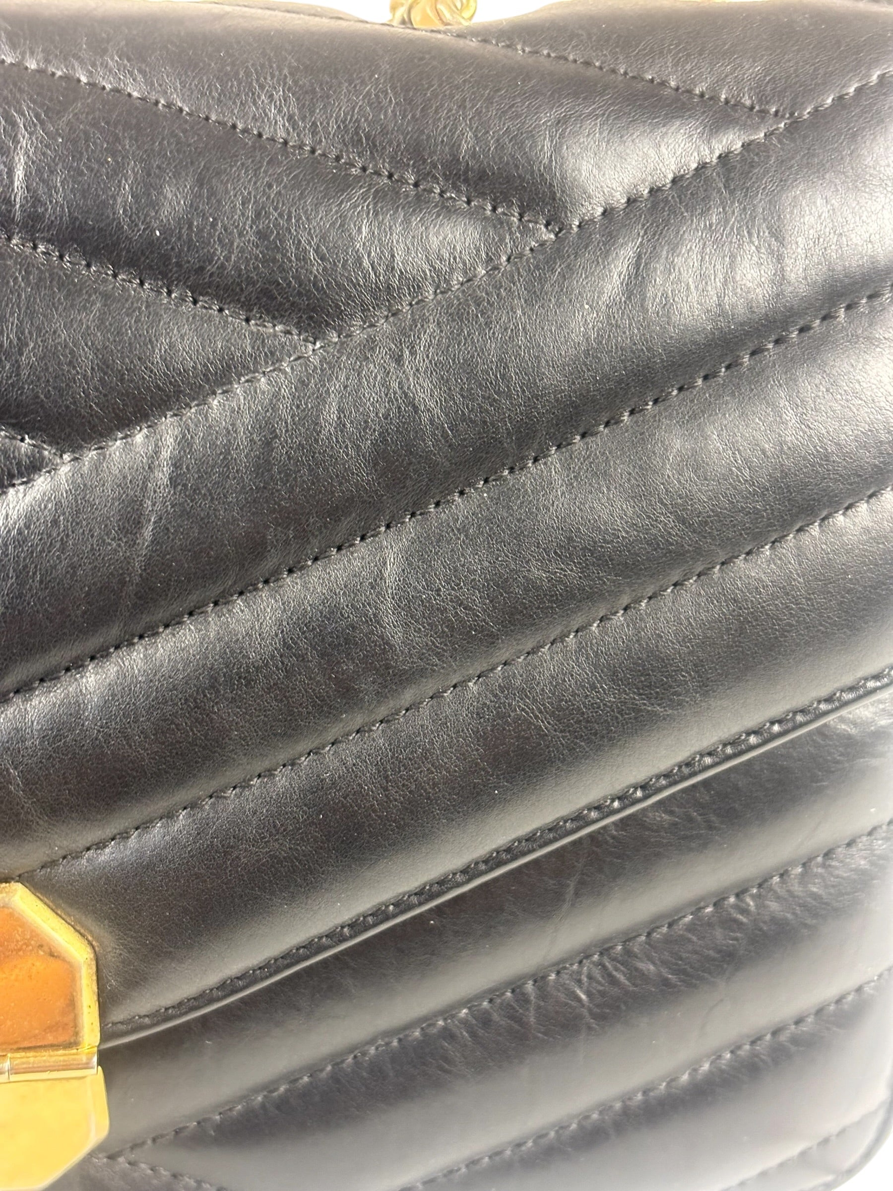 Chanel Black Leather Medium Gabrielle Flap Bag 2011