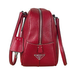 Prada Red Leather Bowling Shoulder Bag