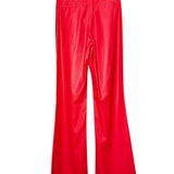 Alice & Olivia Red Leather Pants