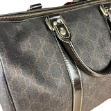 Gucci GG Supreme Coated Boston Bag Dark Brown
