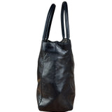 Prada Vintage Black Leather Tote Bag