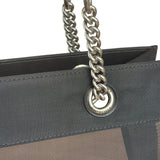 Balenciaga Black Leather Trim Mesh Duty Free Tote Bag