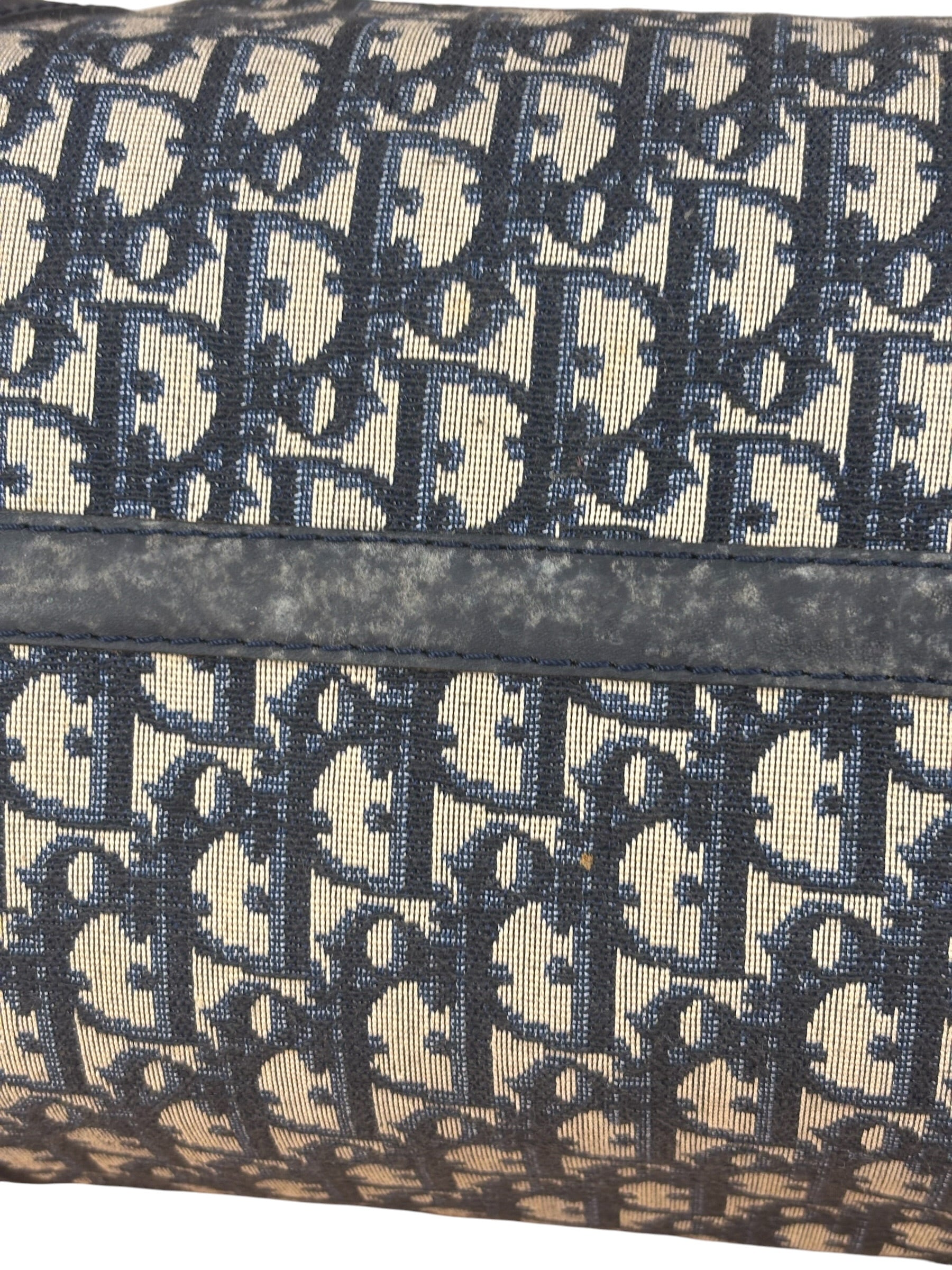 Christian Dior Vintage Blue Oblique Trotter Boston Bag