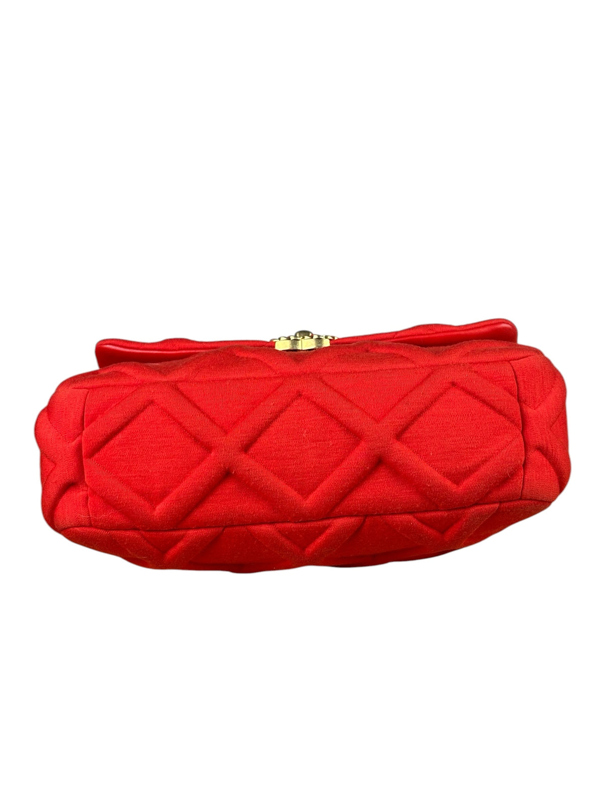 Chanel Red Quilted Leather Trim Jersey 19 Flap Bag 2019