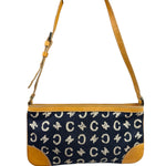 Celine Navy Denim/Leather Trim C Macadam Pochette