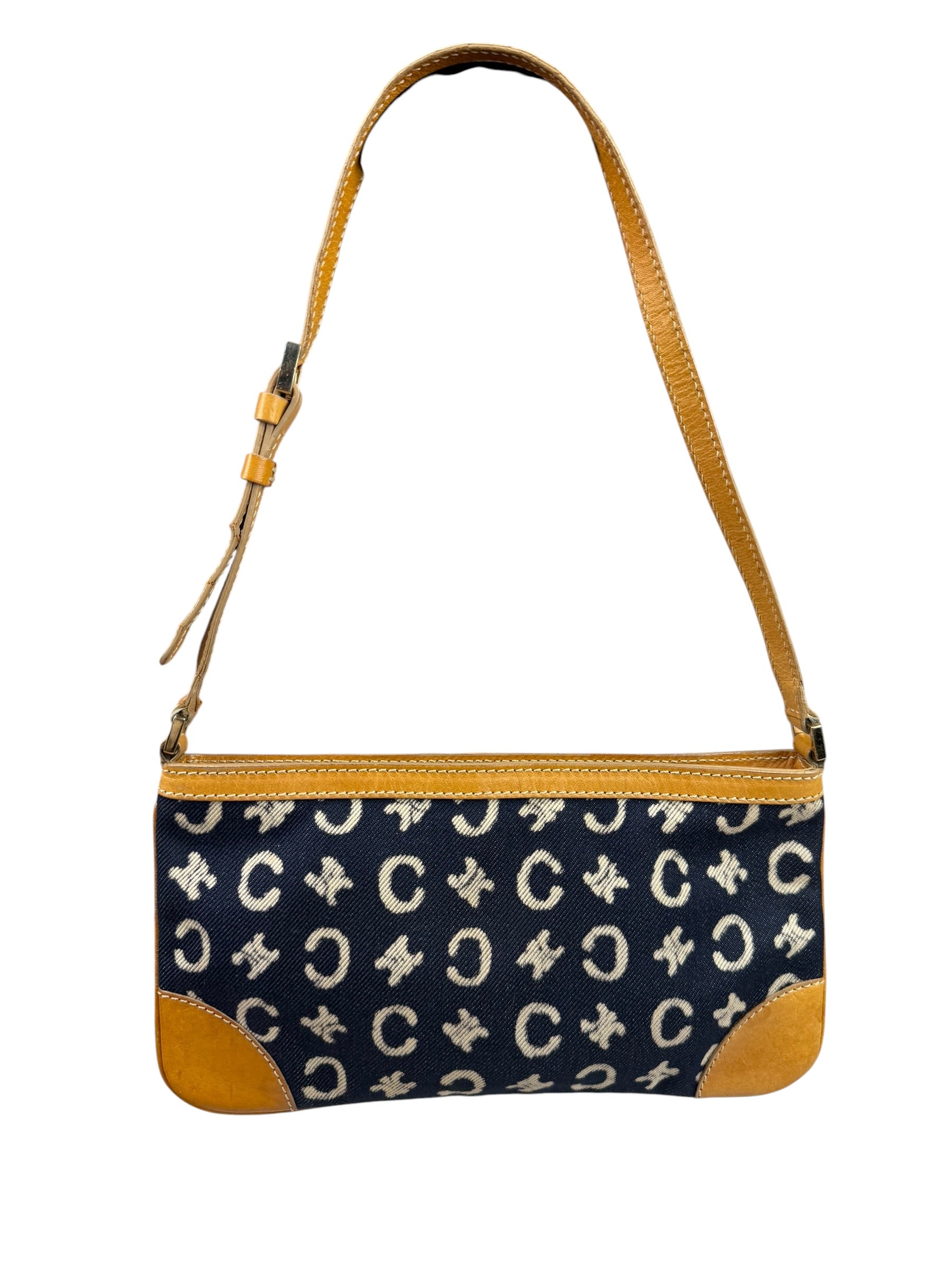 Celine Navy Denim/Leather Trim C Macadam Pochette