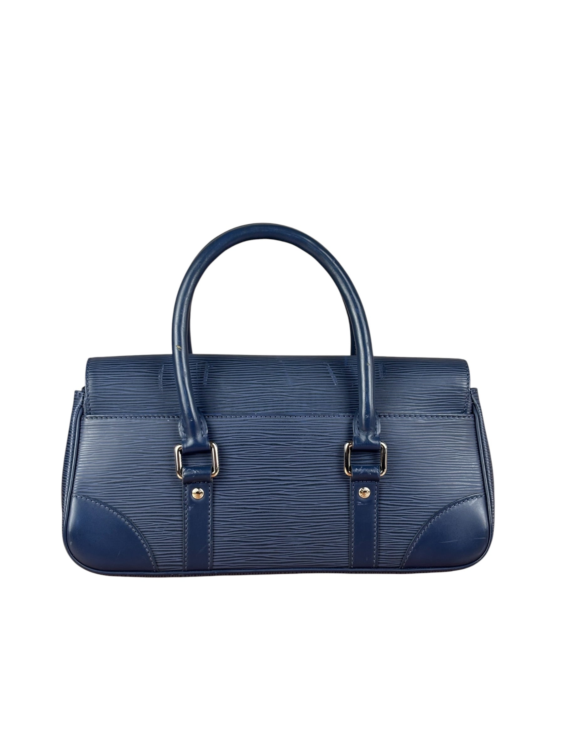 Louis Vuitton Navy Blue Leather Epi Segur Handbag PM