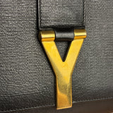 Yves Saint Laurent Black Leather Chyc Y Clutch Replacement Chain