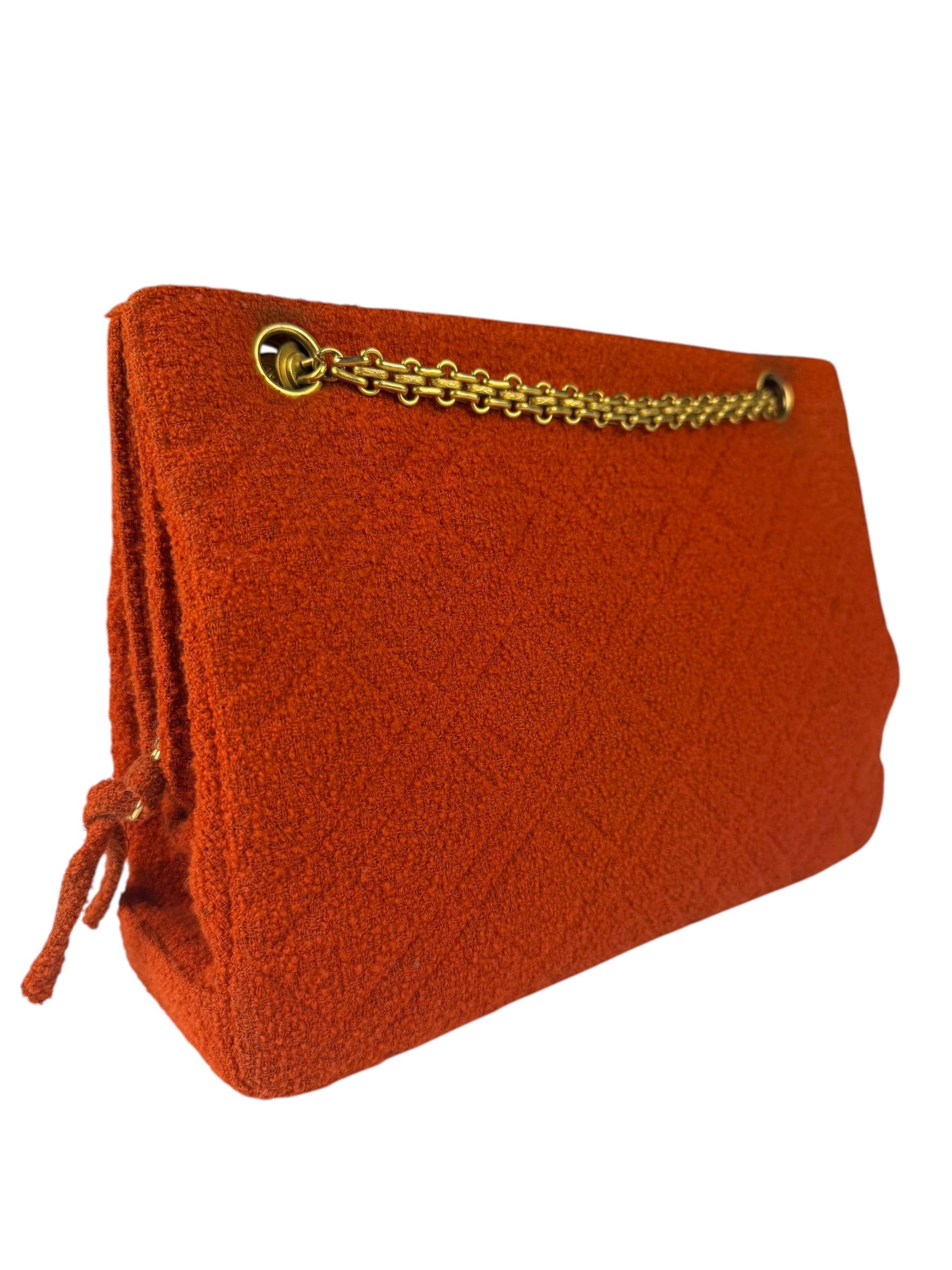Chanel Vintage Red Quilted Tweed Shoulder Bag 1994
