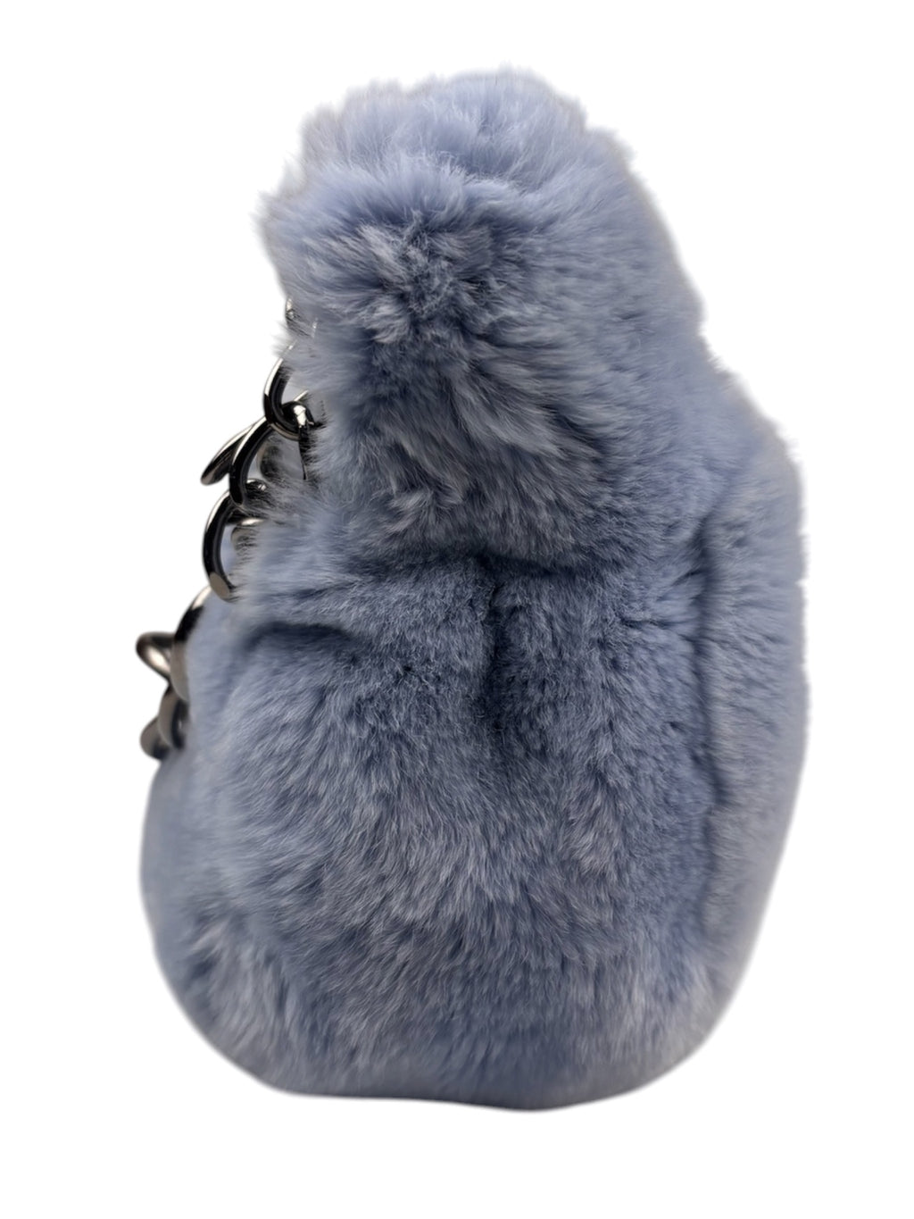 Chanel Blue Rabbit Fur Chain Mini Hobo