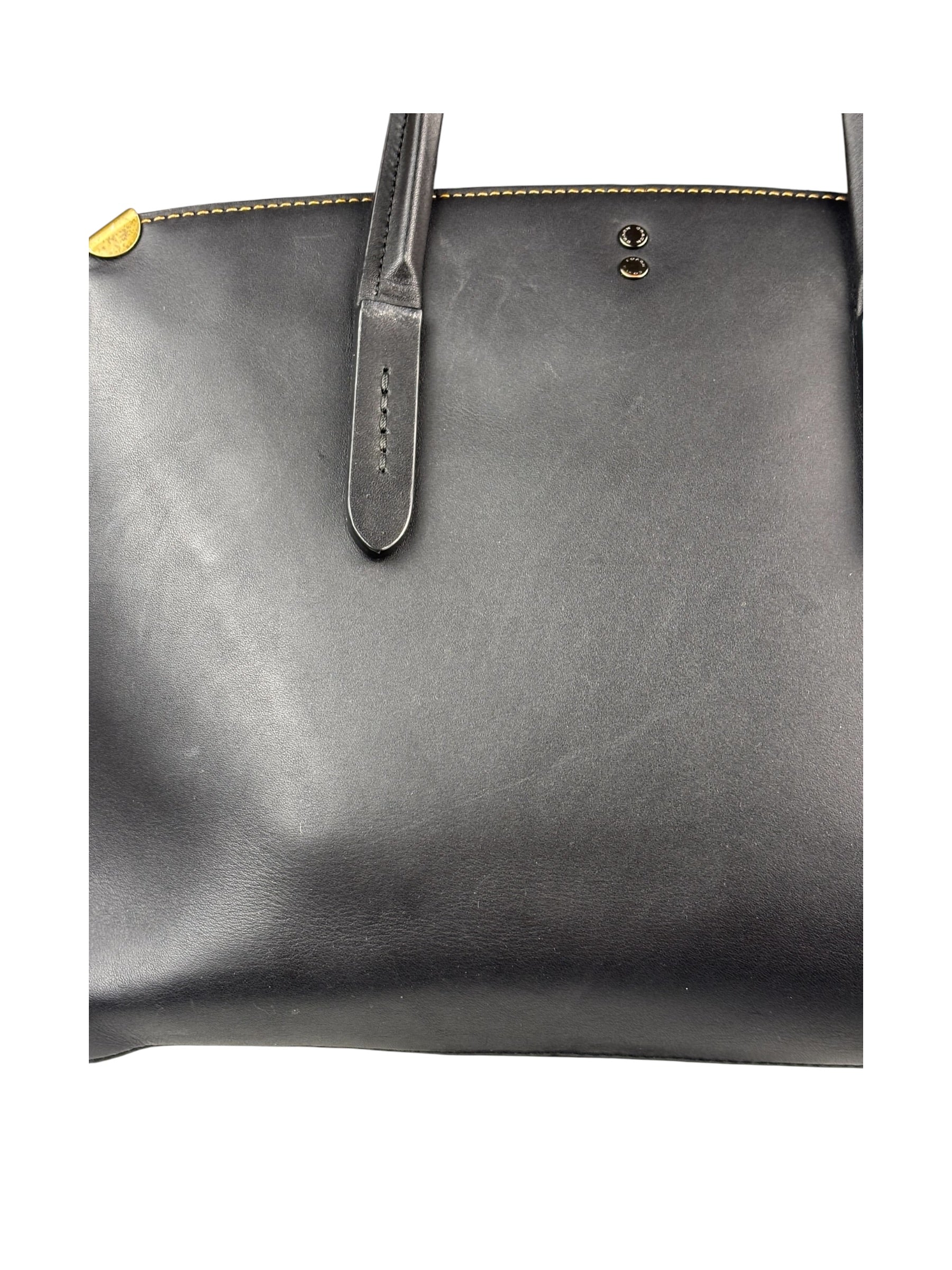 Coach Black Leather Trim Copper Carryall Two-Way Bag