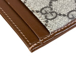 Gucci Brown Leather Trim GG Supreme Card Holder