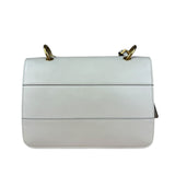 Gucci White Leather Queen Margaret Bee Embellished Shoulder Bag