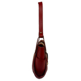 Fendi Red Leather Trim Zucca Compliation Shoulder Bag
