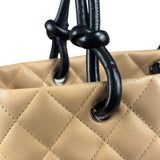 Chanel Tan Quilted Leather Ligne Cambon Tote Bag 2004