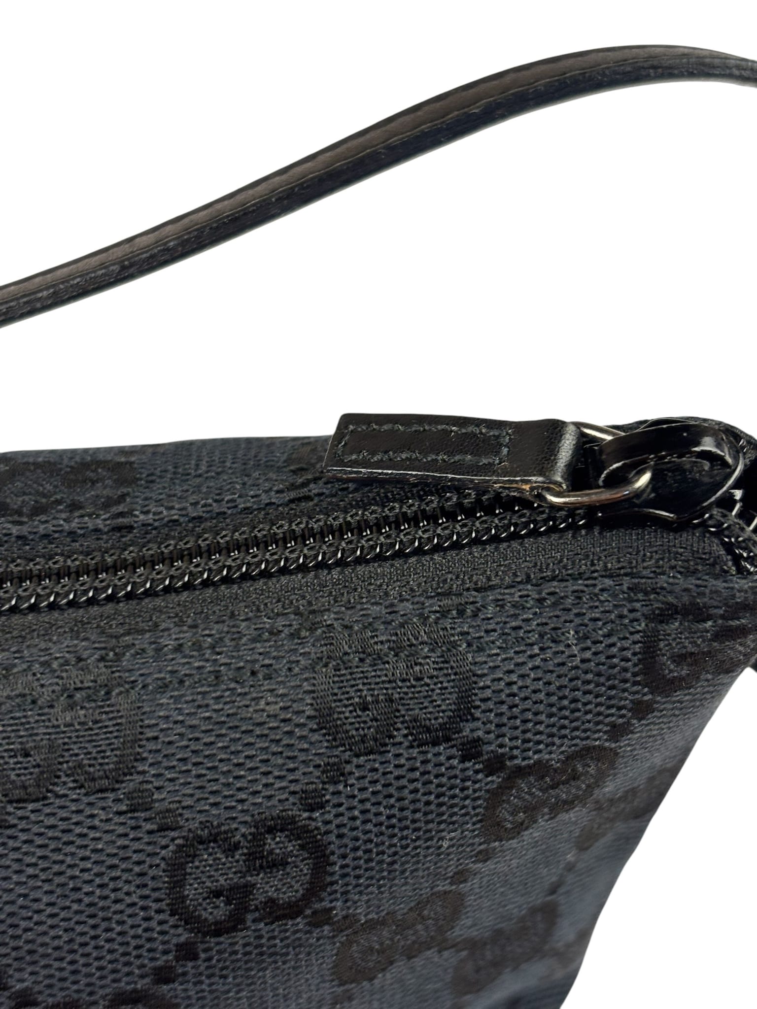 Gucci Black Canvas GG Print Mini Boat Pochette