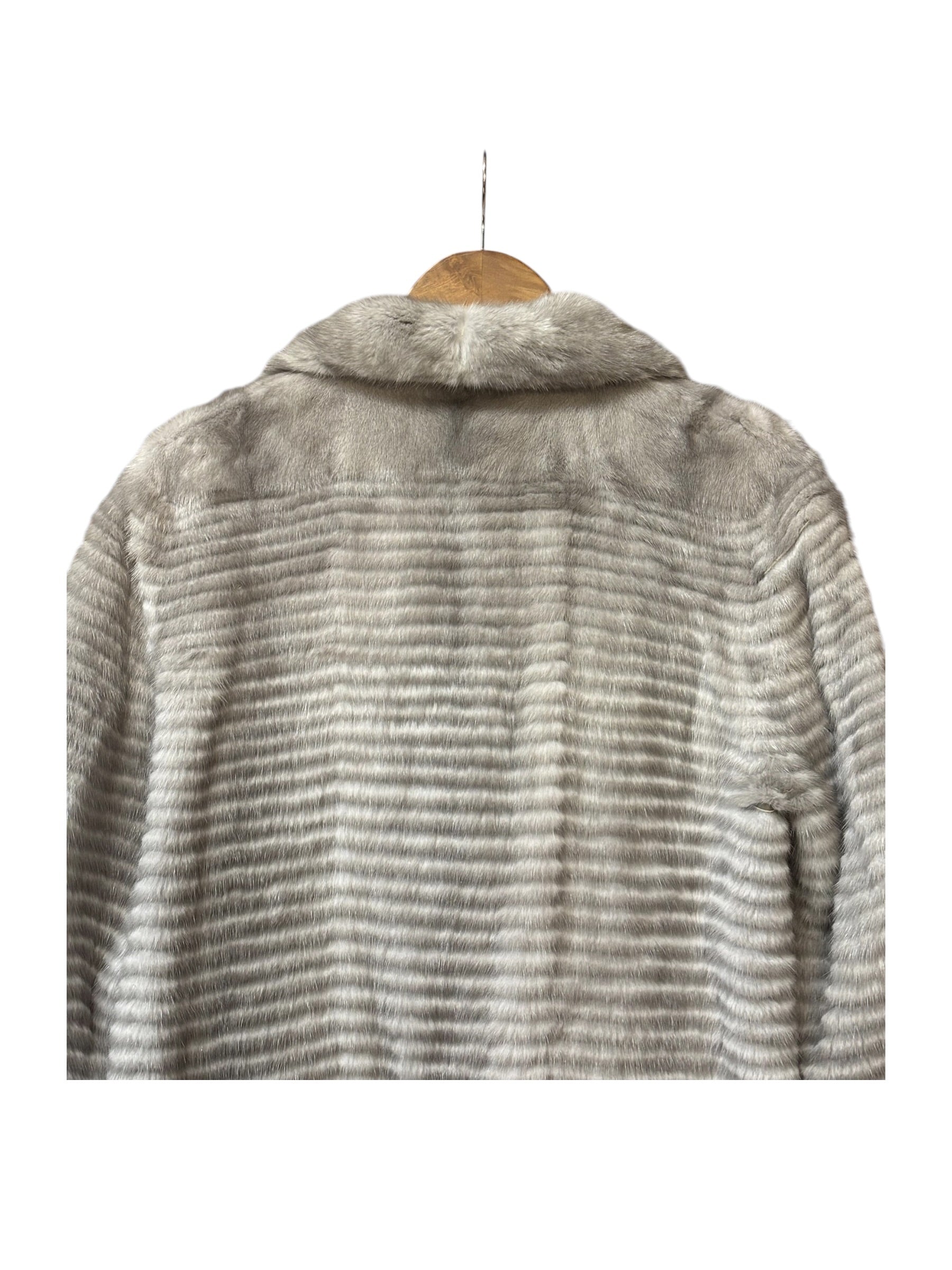 Vintage Grey Mink Fur Long Coat